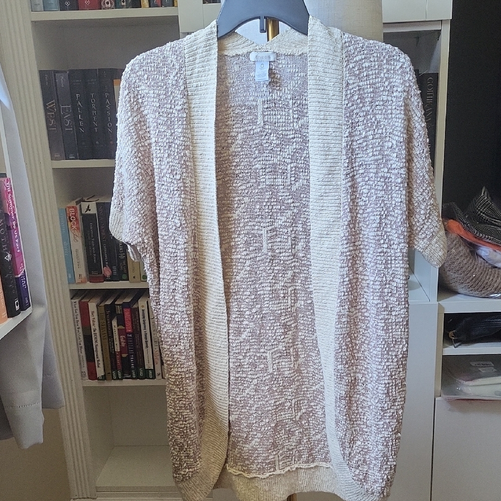 Chico's Textured Cream Cardigan